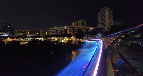 Watch the lights move beneath your feet at Starlight Bridge