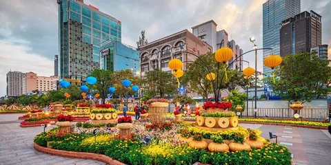 Nguyen Hue Flower Street during Tet Holiday
