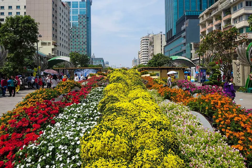 Tet (Vietnamese Lunar New Year) Celebrations on Nguyen Hue Walking Street