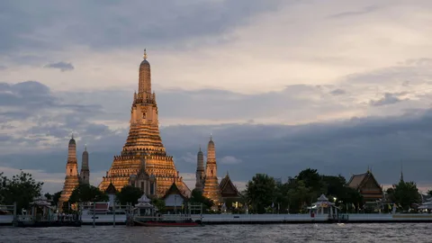 Admire Wat Arun (Temple of Dawn) from Across the River
